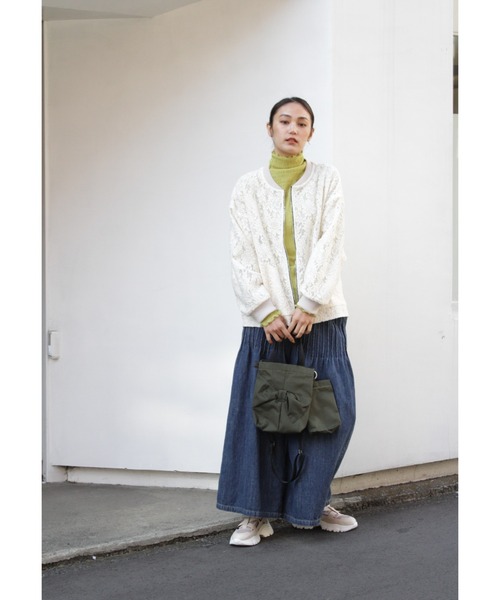 「H.A.K」 ジップアップブルゾン - グリーン レディース_画像4