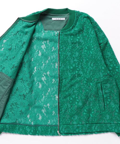 「H.A.K」 ジップアップブルゾン - グリーン レディース_画像7