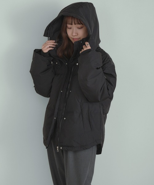 H.TOKYO ダウンコート ダウンジャケット ボリュームネック フーディ