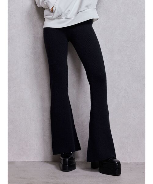 Myysoduk ニットフレアパンツ GYDA（ジェイダ） パンツ ニットフレアパンツ レディース : ZOZOTOWN