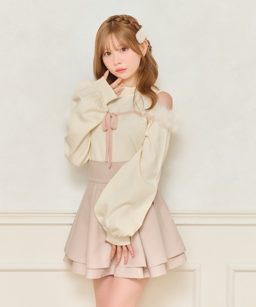 apres jour（アプレジュール） ニット セーター フロントリボンニット