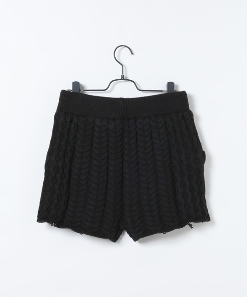 JEANASIS リメイクライクケーブルプルオーバー ニットショートパンツ