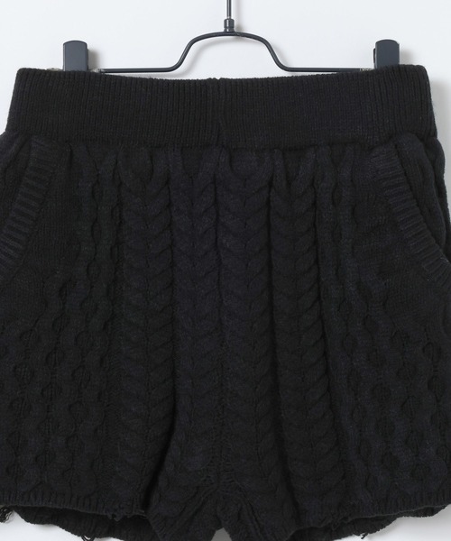 JEANASIS リメイクライクケーブルプルオーバー ニットショートパンツ