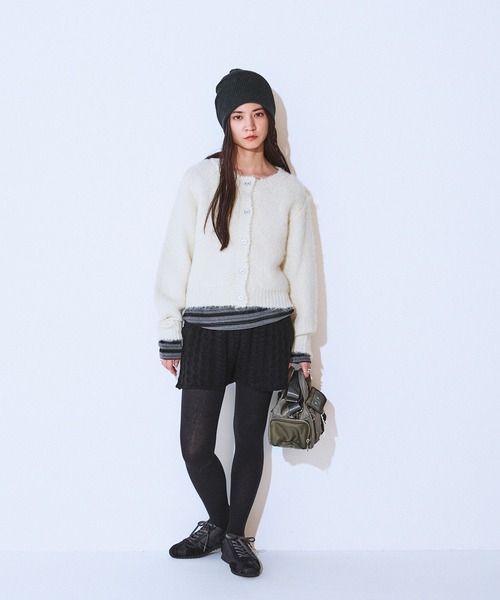 JEANASIS リメイクライクケーブルプルオーバー ニットショートパンツ