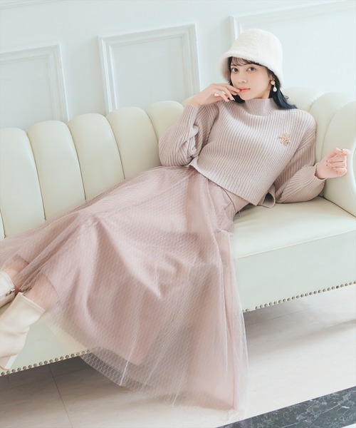 ウィルセレクション ラメ チュール ボリューム スカート 新品 タグ付 ピンク ウィルセレクション WILLSELECTION ラメチュールボリュームスカート