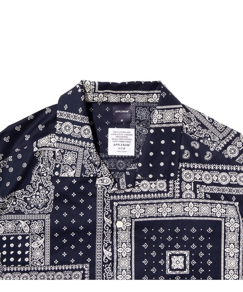 「APPLEBUM」 半袖シャツ LARGE ネイビー メンズ_画像4