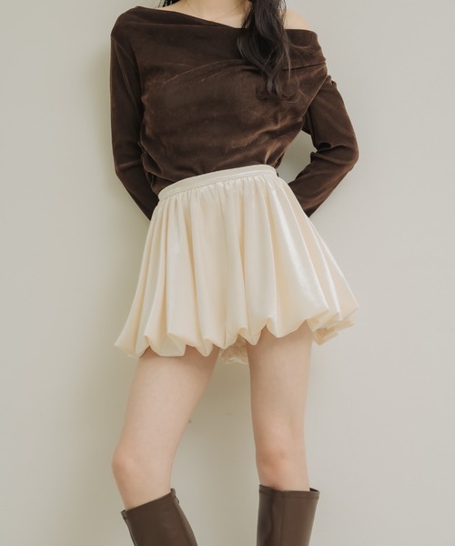 NEUNA（ヌナ） スカート ベロアバルーンミニスカート : ZOZOTOWN Yahoo