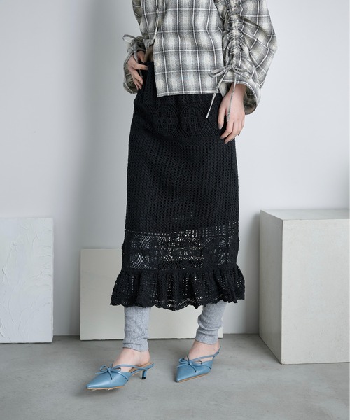 COMPTOIR DES COTONNIERS コットンクロシェロングスカート COMPTOIR DES COTONNIERS コットンクロシェロングスカート - メルカリ