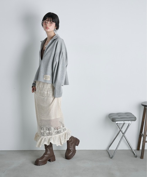【Plage】COTTON HEMP KINIT LACE スカート 36 plage（プラージュ）の「COTTON HEMP KINIT LACE スカート（スカート