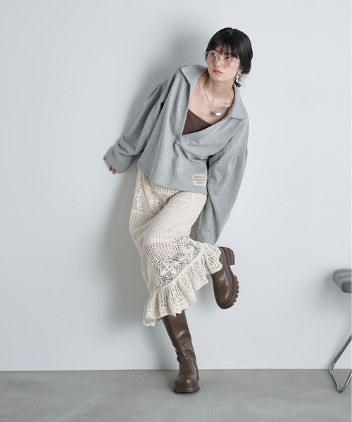 THE Yon ロング スカート コットンクロシェマーメイドスカート