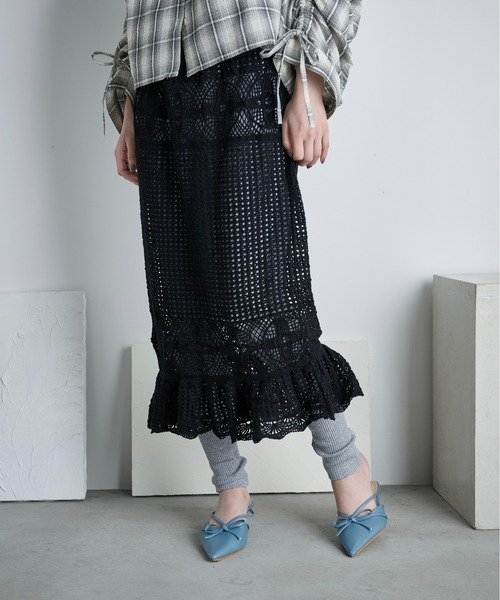 THE Yon スカート コットンクロシェマーメイドスカート : ZOZOTOWN
