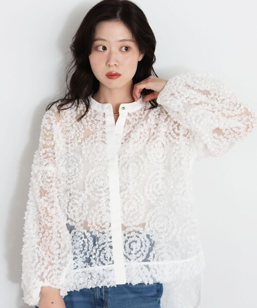 erdem×h&m コラボ フラワーレース 長袖 ブラウス シャツ 36 le.coeur blanc（ルクールブラン） ブラウス シャツ TORRAZZO DONNA