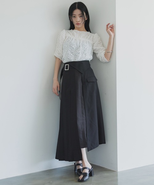 「UNITED TOKYO」 プリーツスカート 2 ブルー レディースの画像