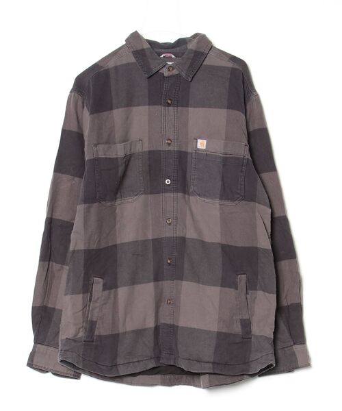 希少　carhartt ジャケット　チェック柄 Carharttカーハート黒ファーフード バッファローチェックジャケットL ジャケット・アウター