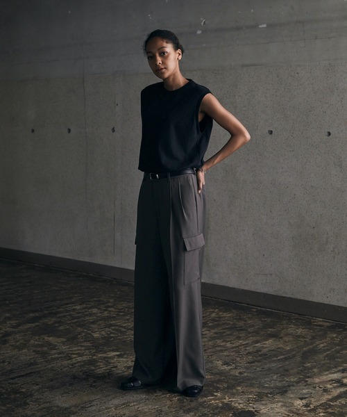 「CALLNE」 ノースリーブトップス L ホワイト メンズ_画像9