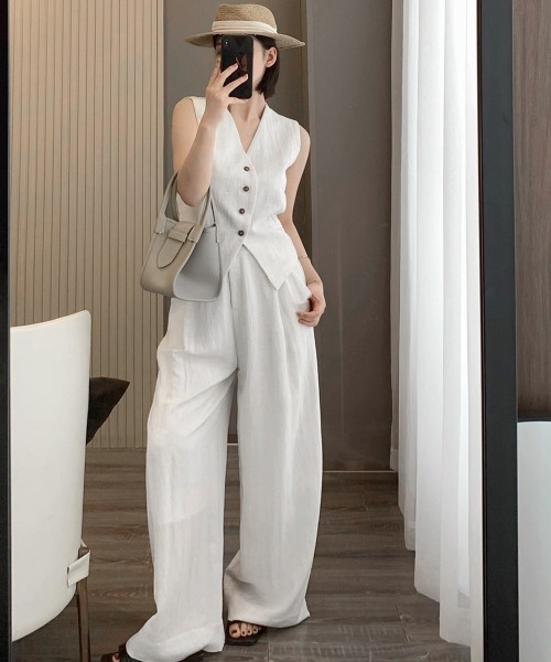 miniministore（ミニミニストア） セットアップ リネン混ベスト×ワイド