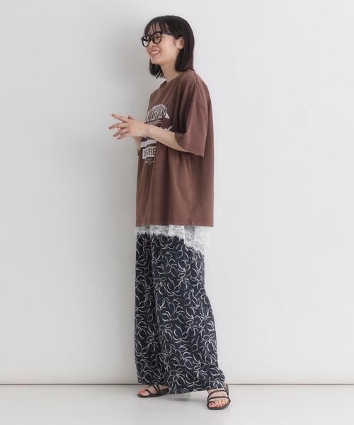 Right-on（ライトオン） tシャツ レース切替ノースリーブTシャツ