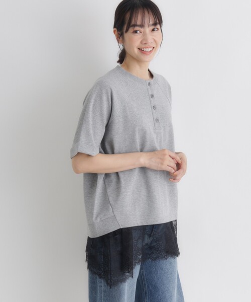 Right-on（ライトオン） tシャツ レース切替ノースリーブTシャツ