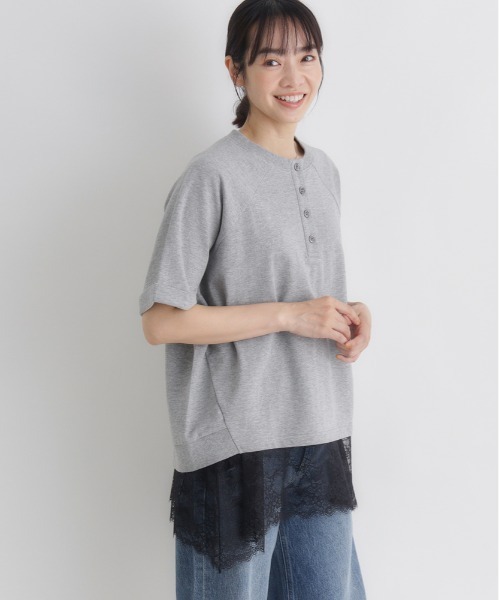 Right-on（ライトオン） tシャツ レース切替ノースリーブTシャツ