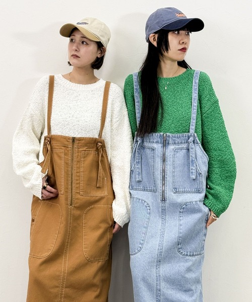 niko and…（ニコアンド） サロペットスカート LARGE ライトブルー