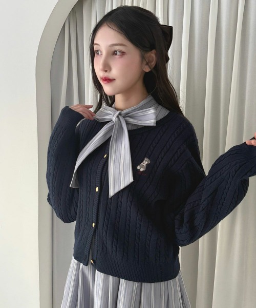 「F i.n.t」 長袖ワンピース FREE ブルーグレー レディース_画像8