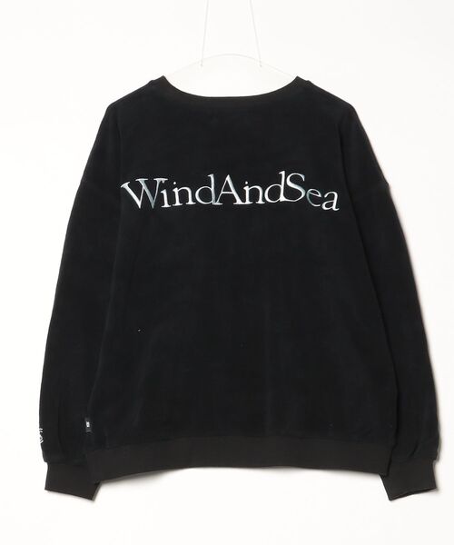 「WIND AND SEA」 ワンポイントスウェットカットソー M ネイビー メンズ_画像2
