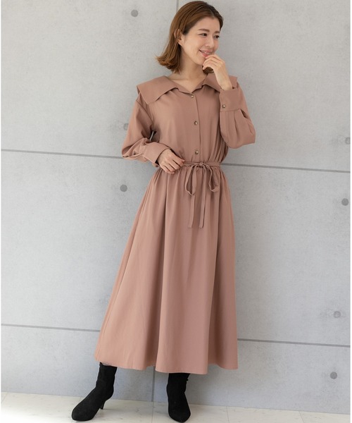 PREFERIR シャツワンピース ビッグカラー ワンピース. : ZOZOTOWN  