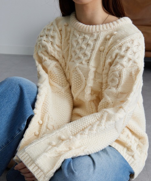 RANAN（ラナン） ニット セーター ヴィンテージライクケーブルニット