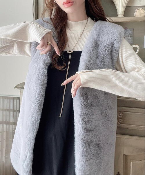 Ada. ベスト ジレ ふわふわ肌触り抜群♪ ファーベスト ・ジレ