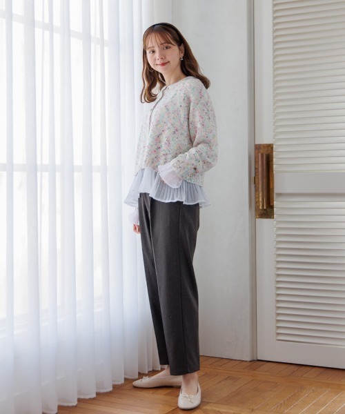 flower ニット セーター ミックスファンシーニット レディース