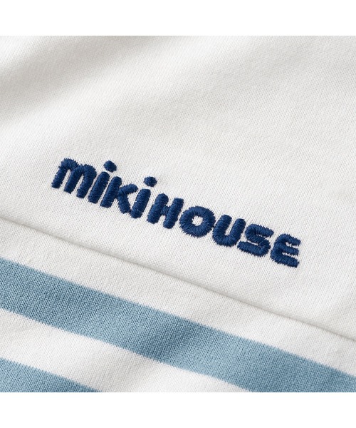 Miki House 水色ストライプ Tシャツ 90サイズ MIKI HOUSE（ミキハウス） tシャツ カラバリボーダー半袖Tシャツ