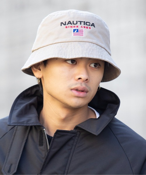 NAUTICA 帽子 ハット 「NAUTICA」ロゴデザイン6パネルコットン