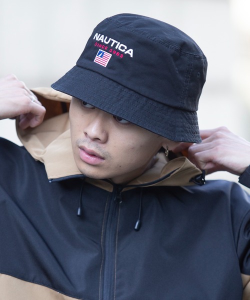 帽子 navi NAUTICA 帽子 ハット 「NAUTICA」ロゴデザイン6パネルコットン