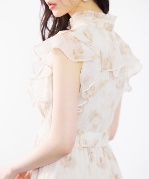 花柄シフォンひざ丈ワンピース 楽天市場】花柄ワンピース シフォン Aライン ひざ丈 ミディアム