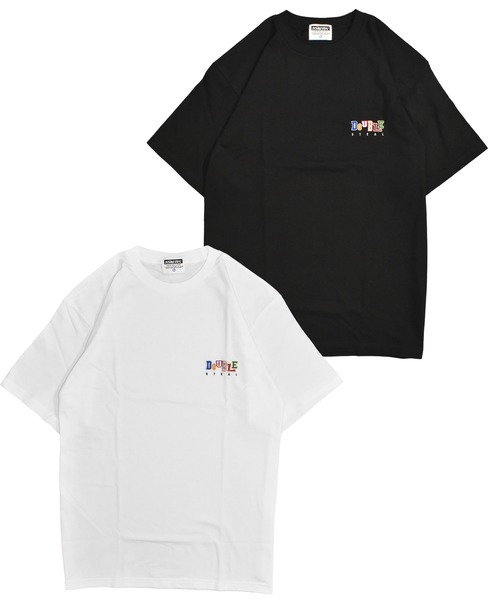 DOUBLE STEAL tシャツ カラフルロゴ刺繍 Tシャツ メンズ