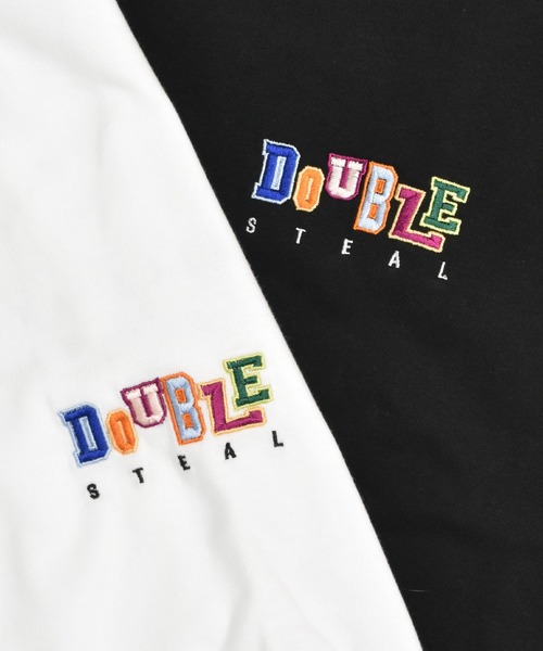 DOUBLE STEAL（ダブルスティール） tシャツ カラフルロゴ刺繍 Tシャツ