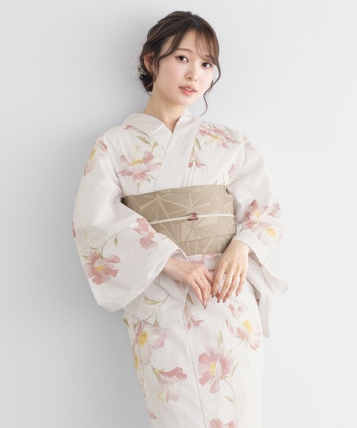 SOUBIEN 夏を彩るレディース浴衣2点セット （浴衣＋帯） セール】夏を彩るレディース浴衣2点セット （浴衣＋帯）（浴衣