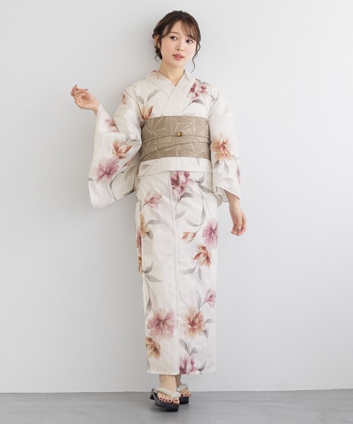 SOUBIEN 夏を彩るレディース浴衣2点セット （浴衣＋帯） 夏を彩るレディース浴衣2点セット （浴衣＋帯）（浴衣