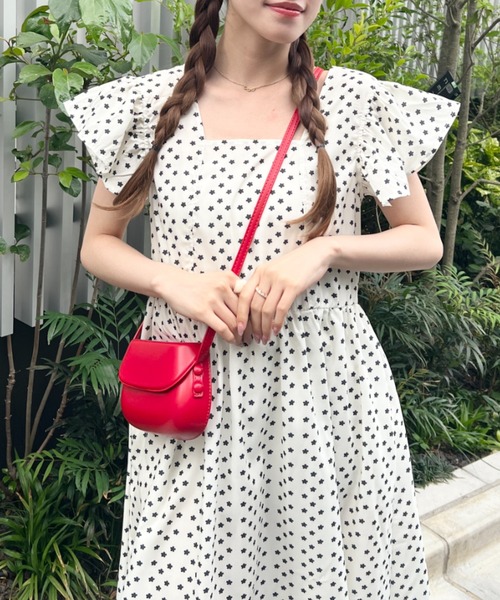 Loueme ワンピース フリルスリーブ花柄ロングワンピース : ZOZOTOWN