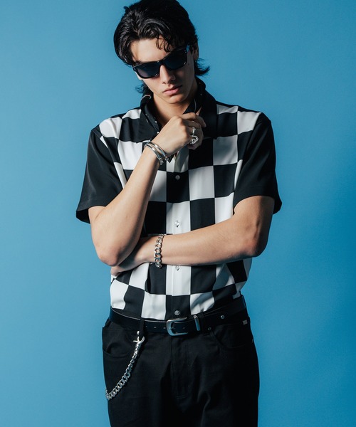 CRIMIE ラガーシャツ CRIMIE シャツ CHECKER FLAG EASY CARE SHORT SLEEVE SHIRT
