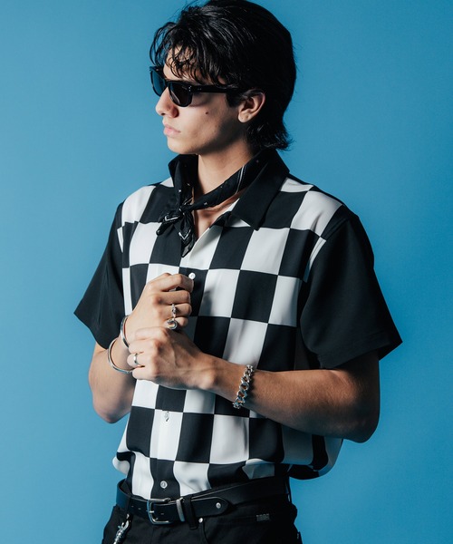 CRIMIE ラガーシャツ CRIMIE シャツ CHECKER FLAG EASY CARE SHORT SLEEVE SHIRT