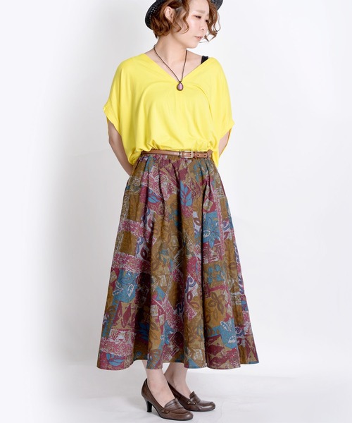 MARNI コットンリネン フレアスカート 花柄 ボタニカル 2017 MARNI