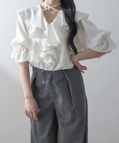 ブラウス シャツ 「NOTYOURROSE」Rosie wrap blouse レディース 8A525A6A-ACDF-4BF2-AC97-