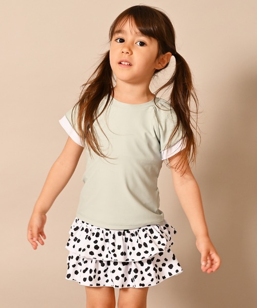 『msuzukana』 ダルメシアンスカート ダルメシアンズボン 子供服 インパン付きダルメシアン柄スカート(120cm ベージュ): ジュニア