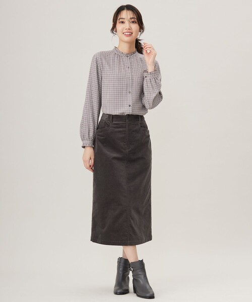 ブラウス シャツ 「洗える」サイロチェック＆ストライプ ブラウス レディース J.PRESS｜【洗える】サイロチェック&ストライプ ブラウス