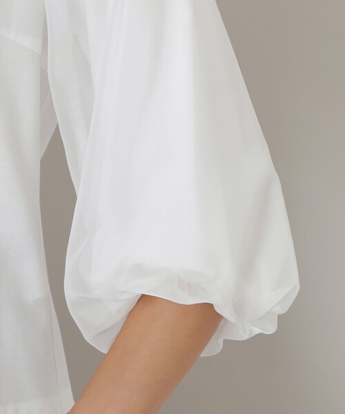 tシャツ コットンポンチコンビ プルオーバーカットソー レディース TO BE CHIC tシャツ コットンポンチコンビ プルオーバー