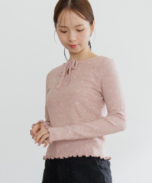 tシャツ ハートリブトップ3 レディース