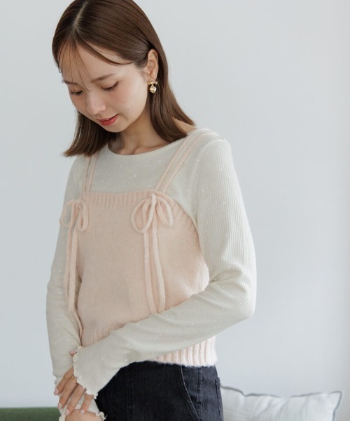 tシャツ ハートリブトップ3 レディース flower（ファッション） tシャツ ハートリブトップ3 レディース