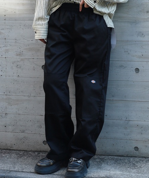 DickiesダブルニーチノワイドパンツW36L30フェードブラック古着CBOY 古着 00s Dickies 5ポケット コットンツイル ワーク チノ
