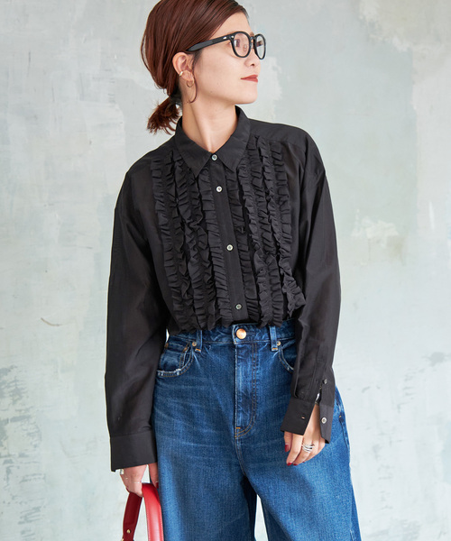 今ならほぼ即納！ Spick＆Span ブラウス シャツ 「追加」コットンシルクフロント トップス